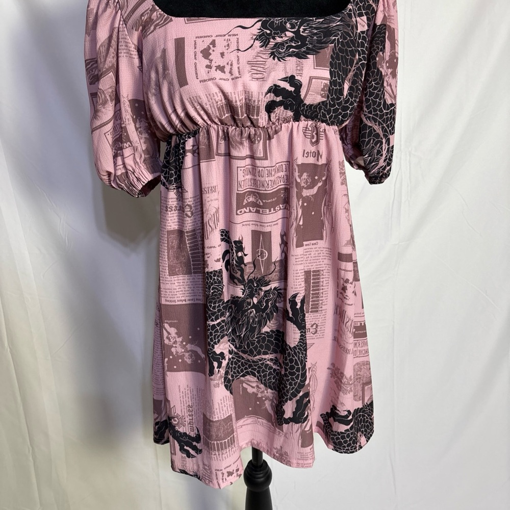 Pink Graphic Mini Dress